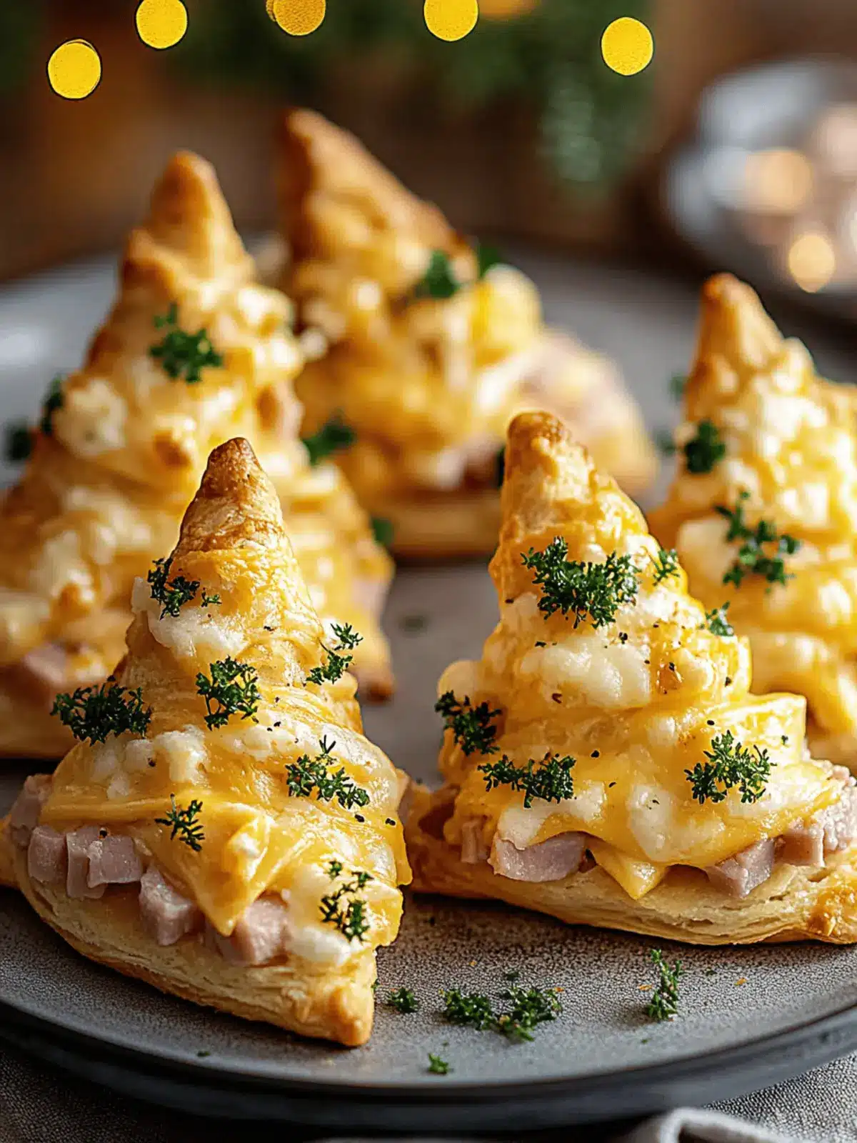 Cheddar and Ham Stuffed Christmas Trees