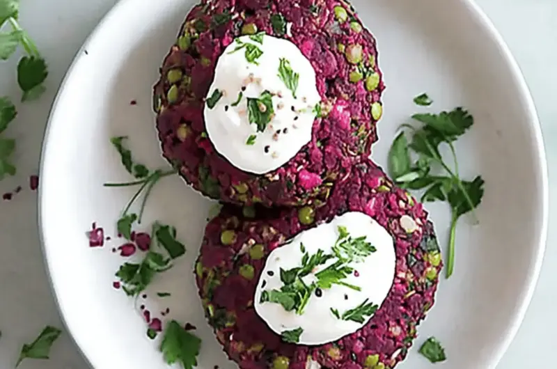 Beet and Green Lentil Cakes