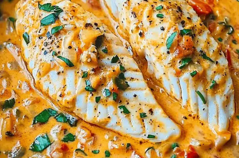 Savor Tilapia in Roasted Pepper Sauce