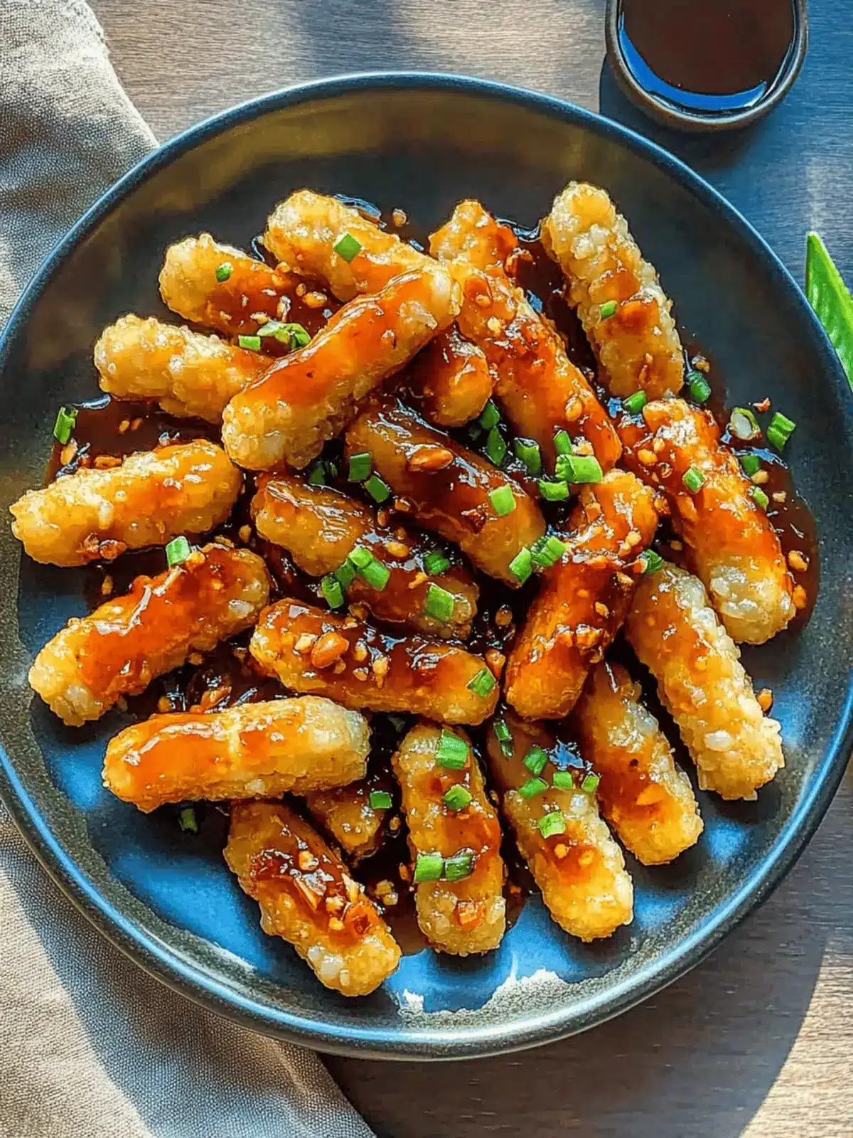Crispy Rice Cakes with Spicy Peanut Sauce