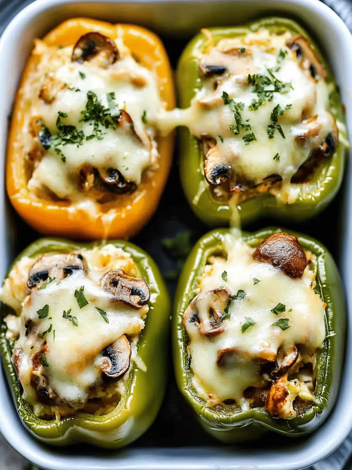 Chicken and Mushroom Stuffed Bell Peppers