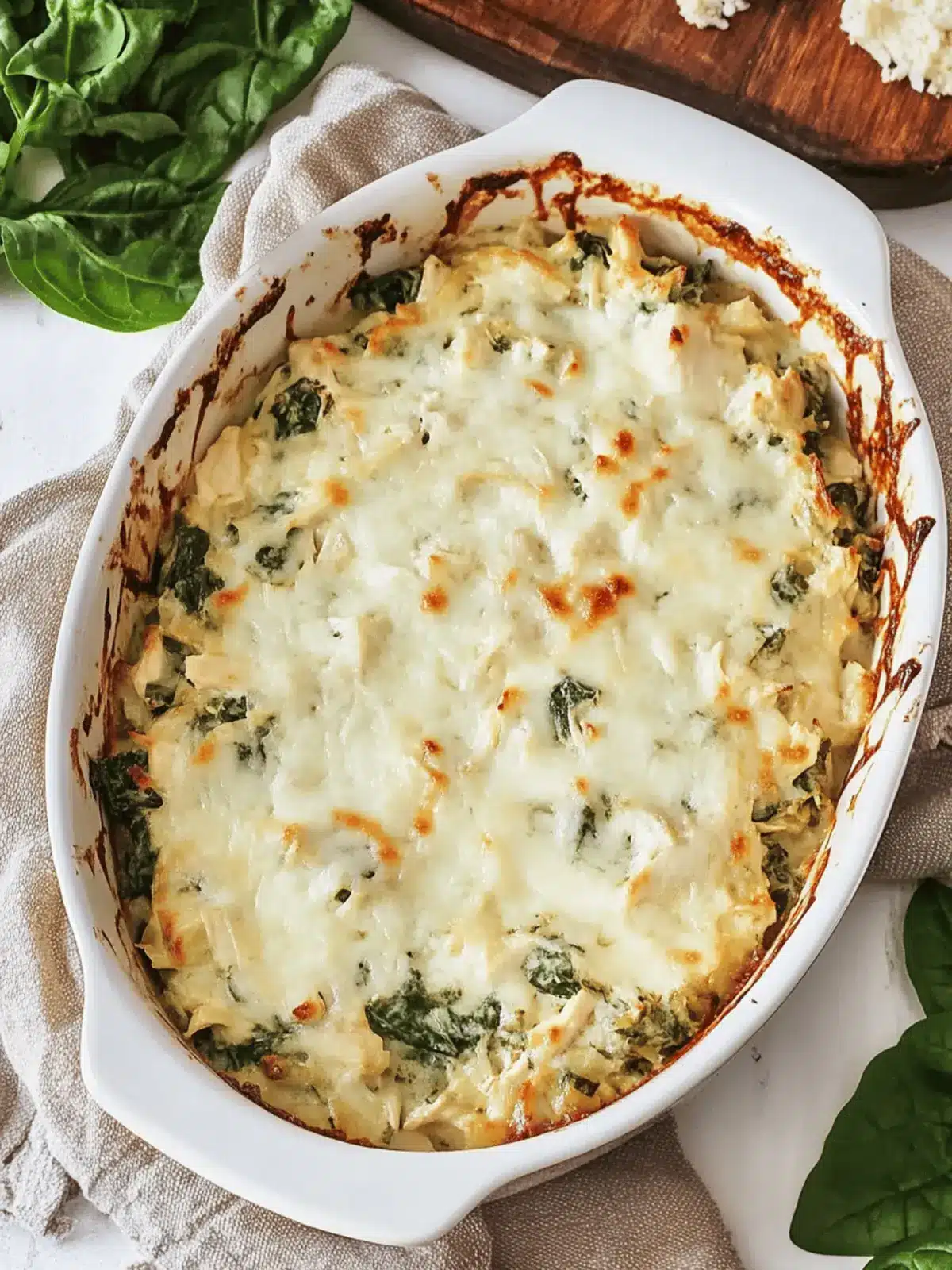 Spinach Artichoke Chicken Casserole