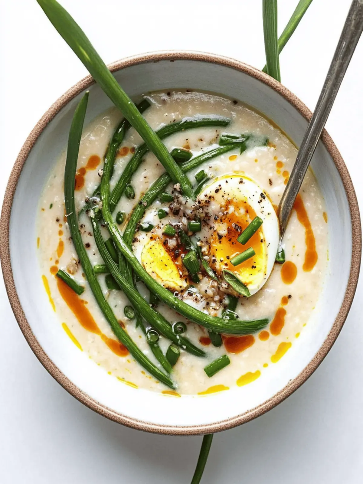 Garlic Scape Egg Soup