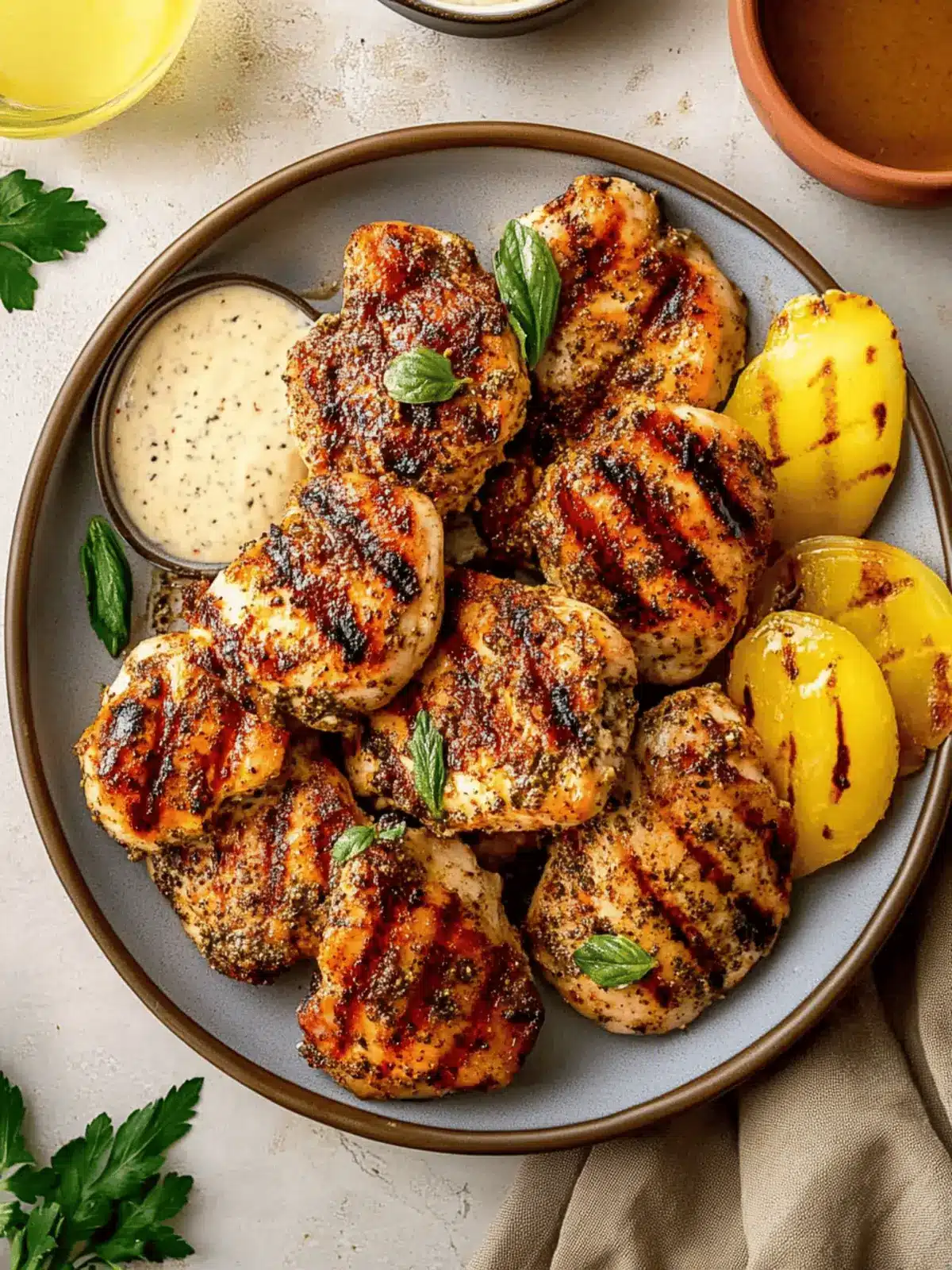 Grilled Za'atar Chicken with Tahini Sauce