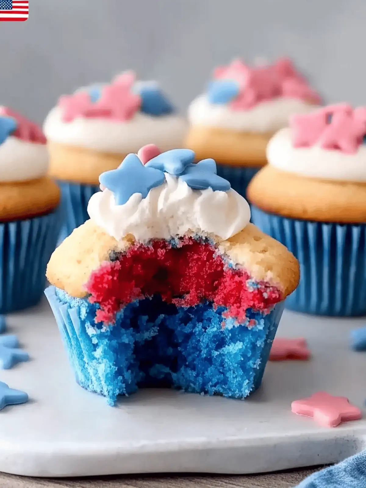 Red White and Blue Cupcakes