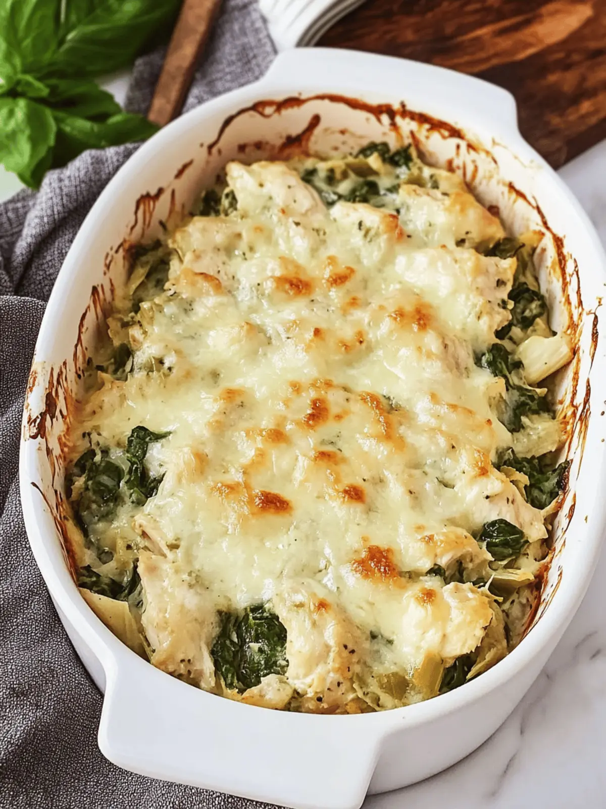 Spinach Artichoke Chicken Casserole