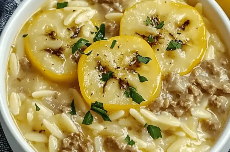 Orzo Stuffed Banana Peppers Soup