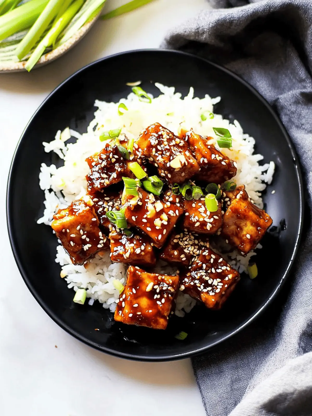 Sticky Sesame Crispy Tofu