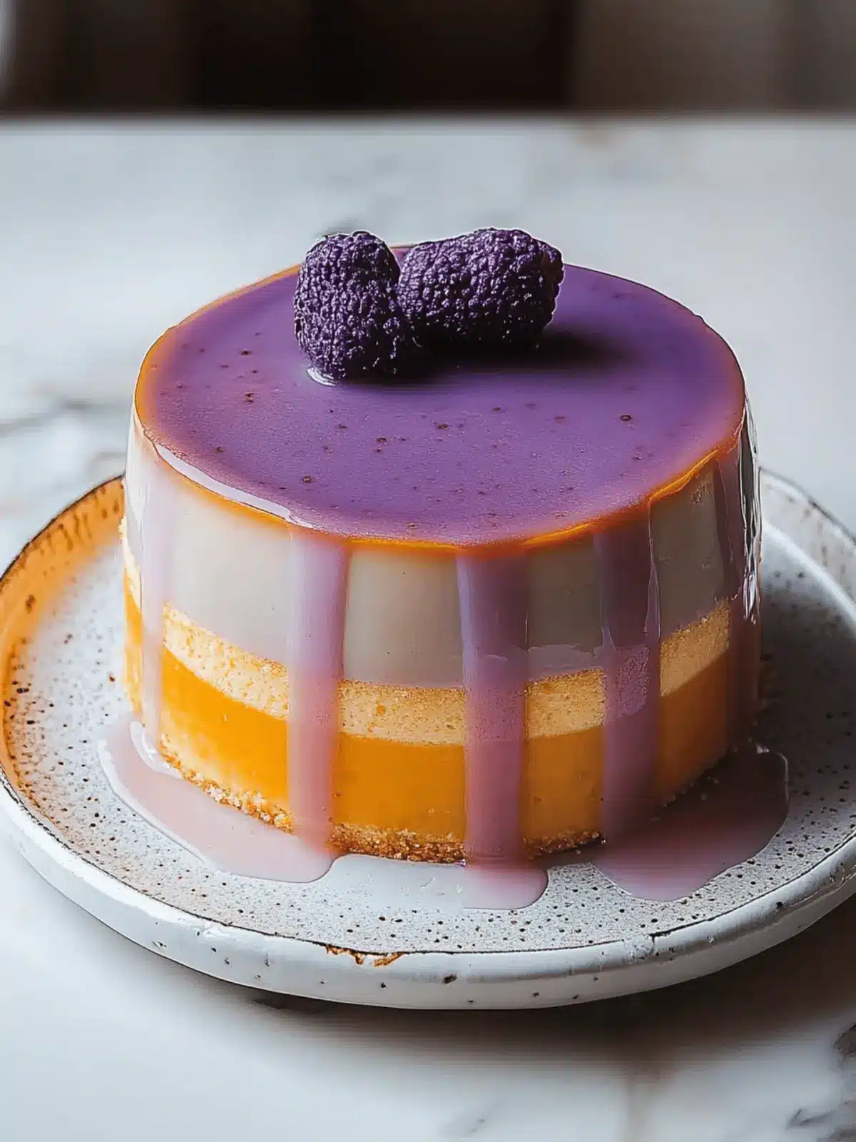 Ube Leche Flan Layer Cake