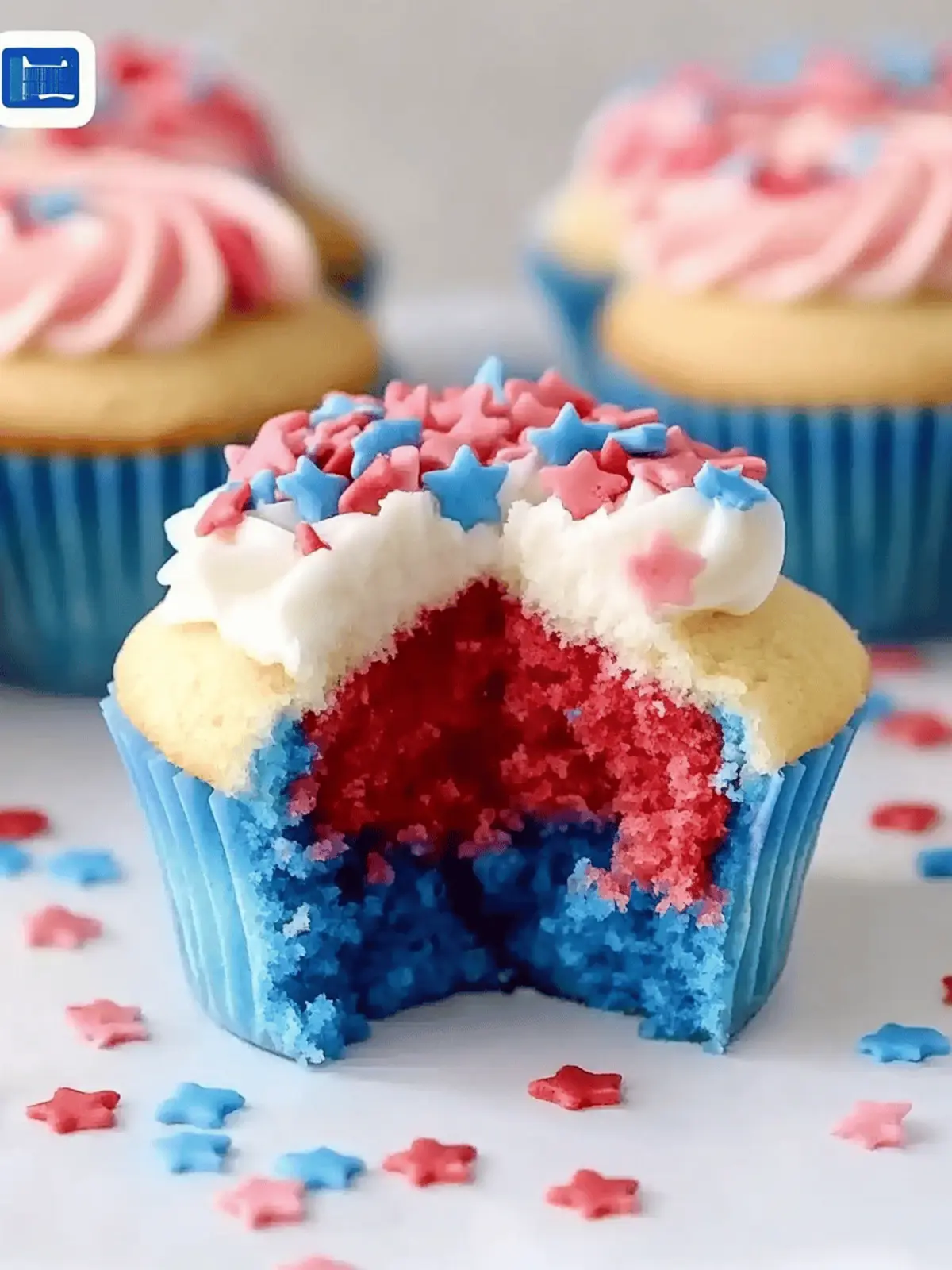 Red White and Blue Cupcakes