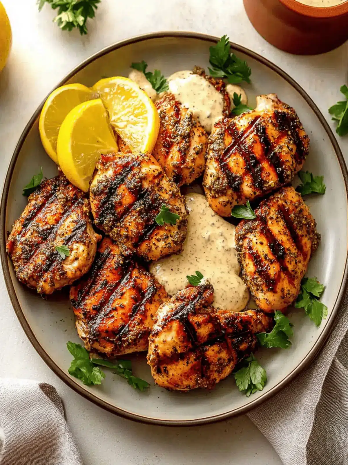 Grilled Za'atar Chicken with Tahini Sauce