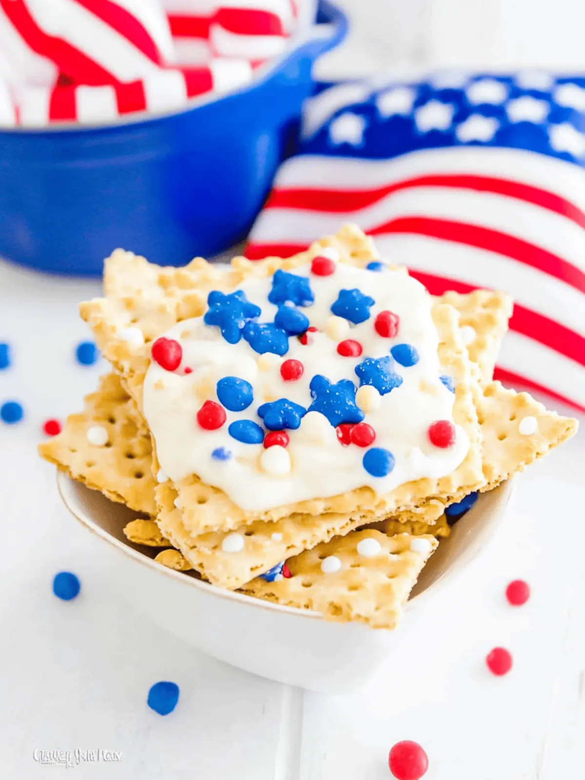 Red White & Blue Saltine Cracker Toffee
