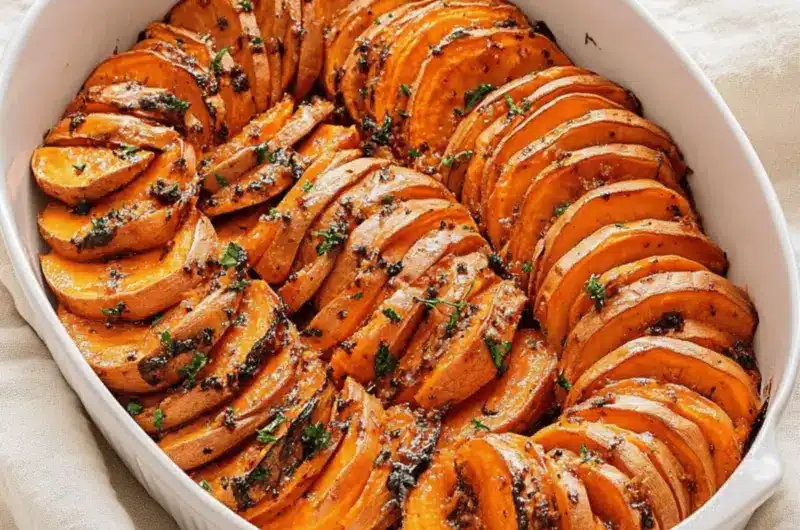 Baked Miso Sweet Potato Slices