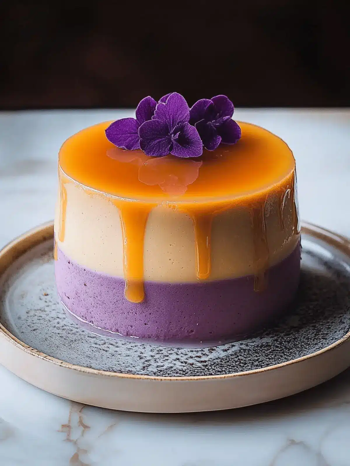 Ube Leche Flan Layer Cake