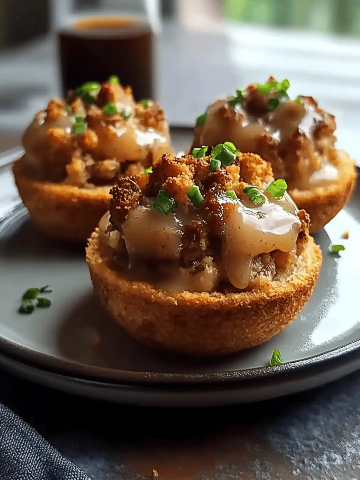 Gravy-Stuffed Stuffing Muffins