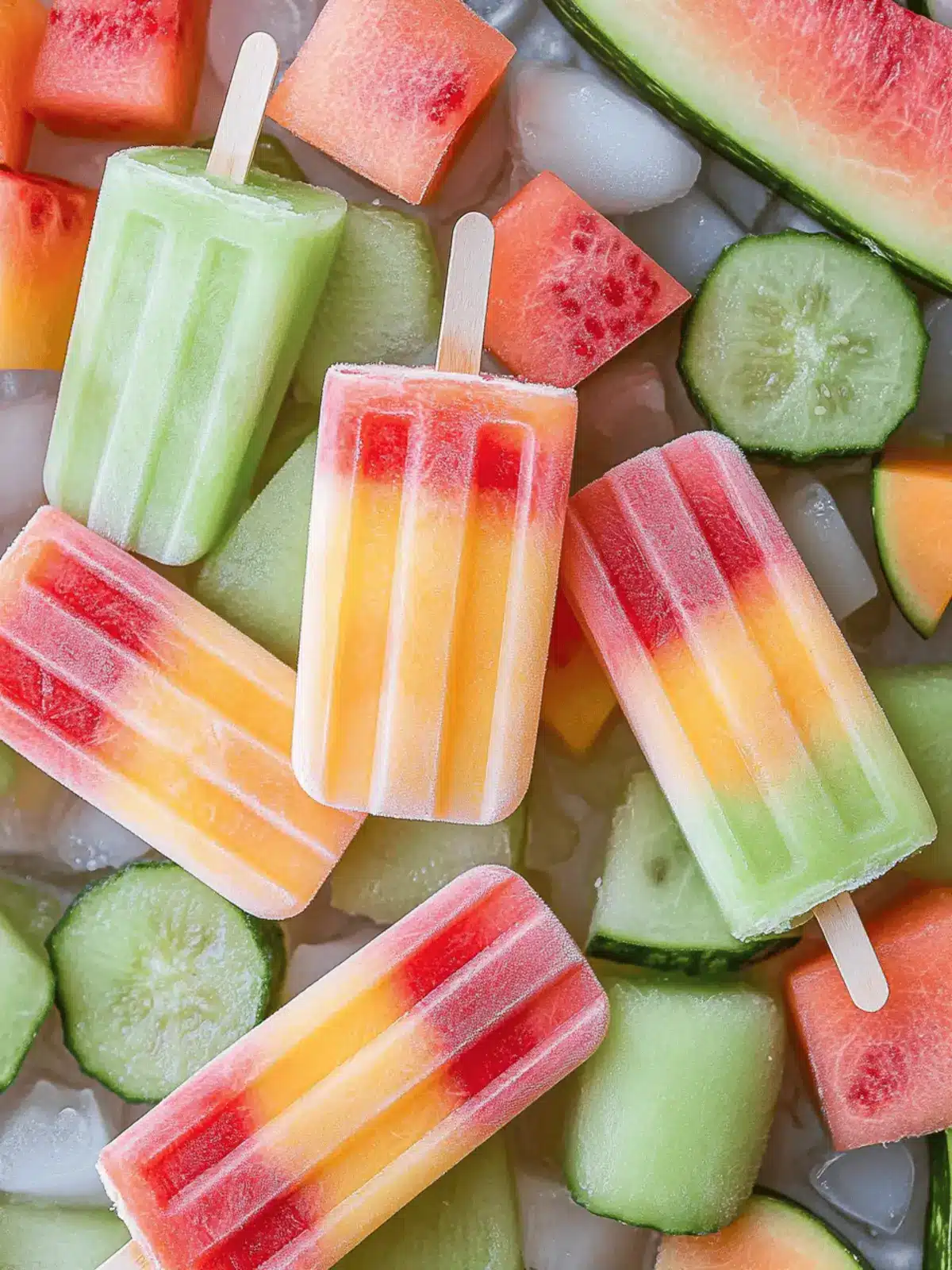 Triple Melon Popsicles