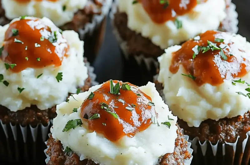 Tasty Meatloaf Cupcakes with Mashed Potato for Family Fun 1 Meatloaf Cupcakes with Mashed Potato