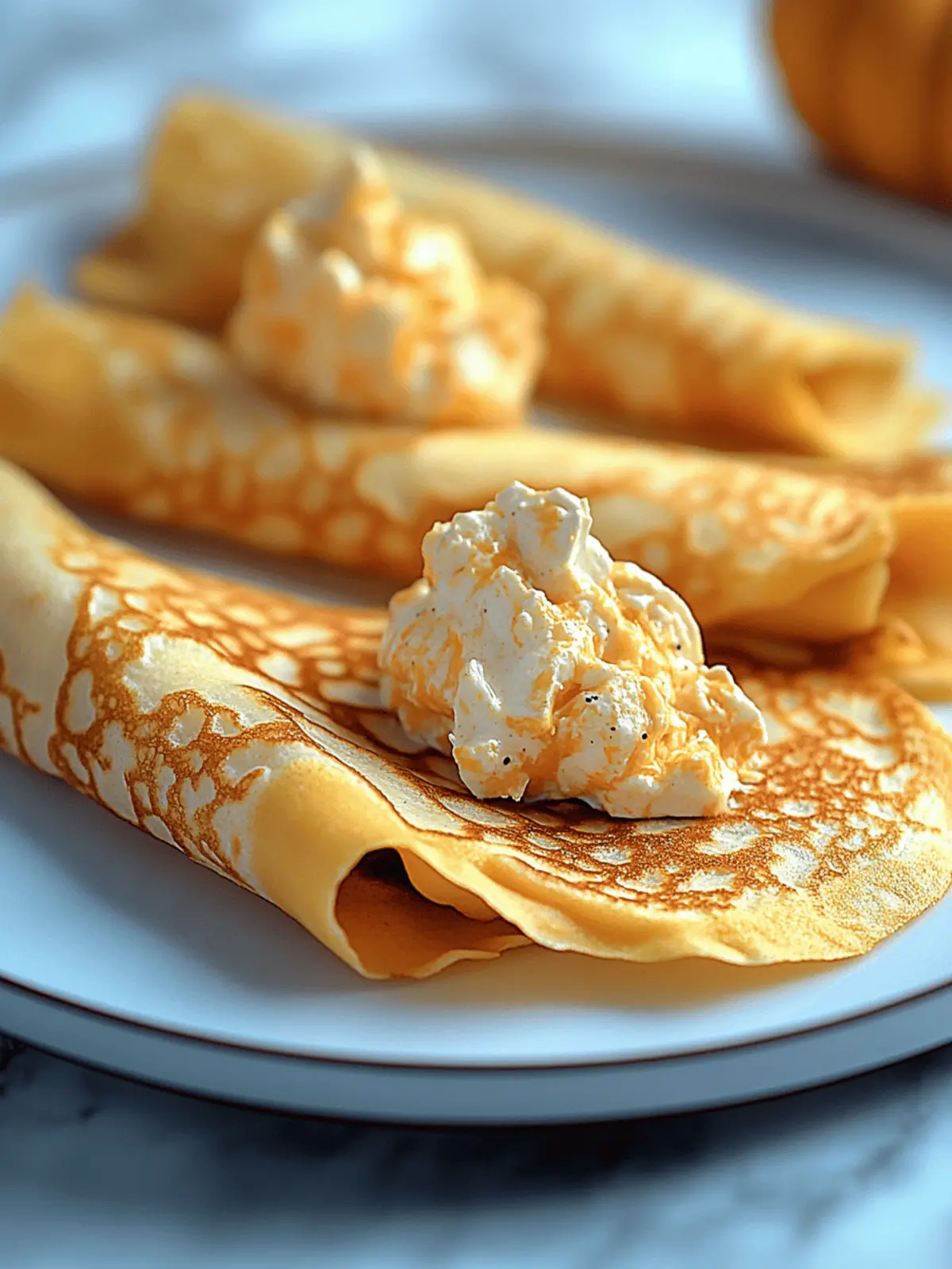 Pumpkin Crepes with Pumpkin Filling