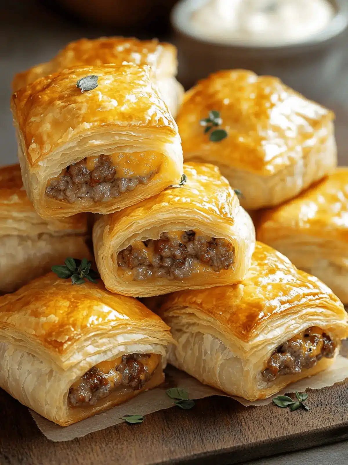 Cheeseburger Puff Pastry Bites