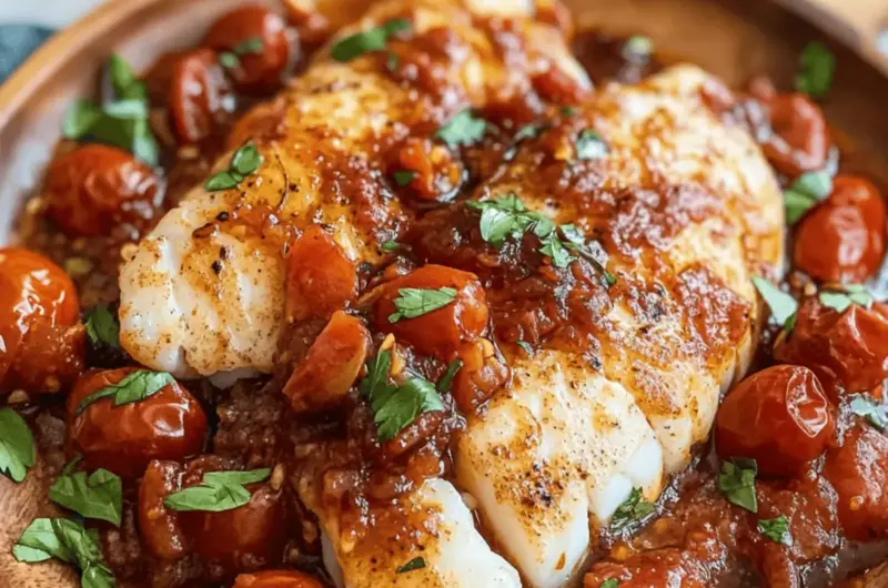 Savor Pan Seared Cod with Tomato Balsamic Sauce Tonight 1 Pan Seared Cod with Tomato Balsamic Sauce