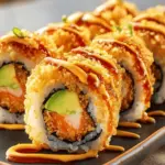 Crispy Fried Salmon & Avocado Rolls