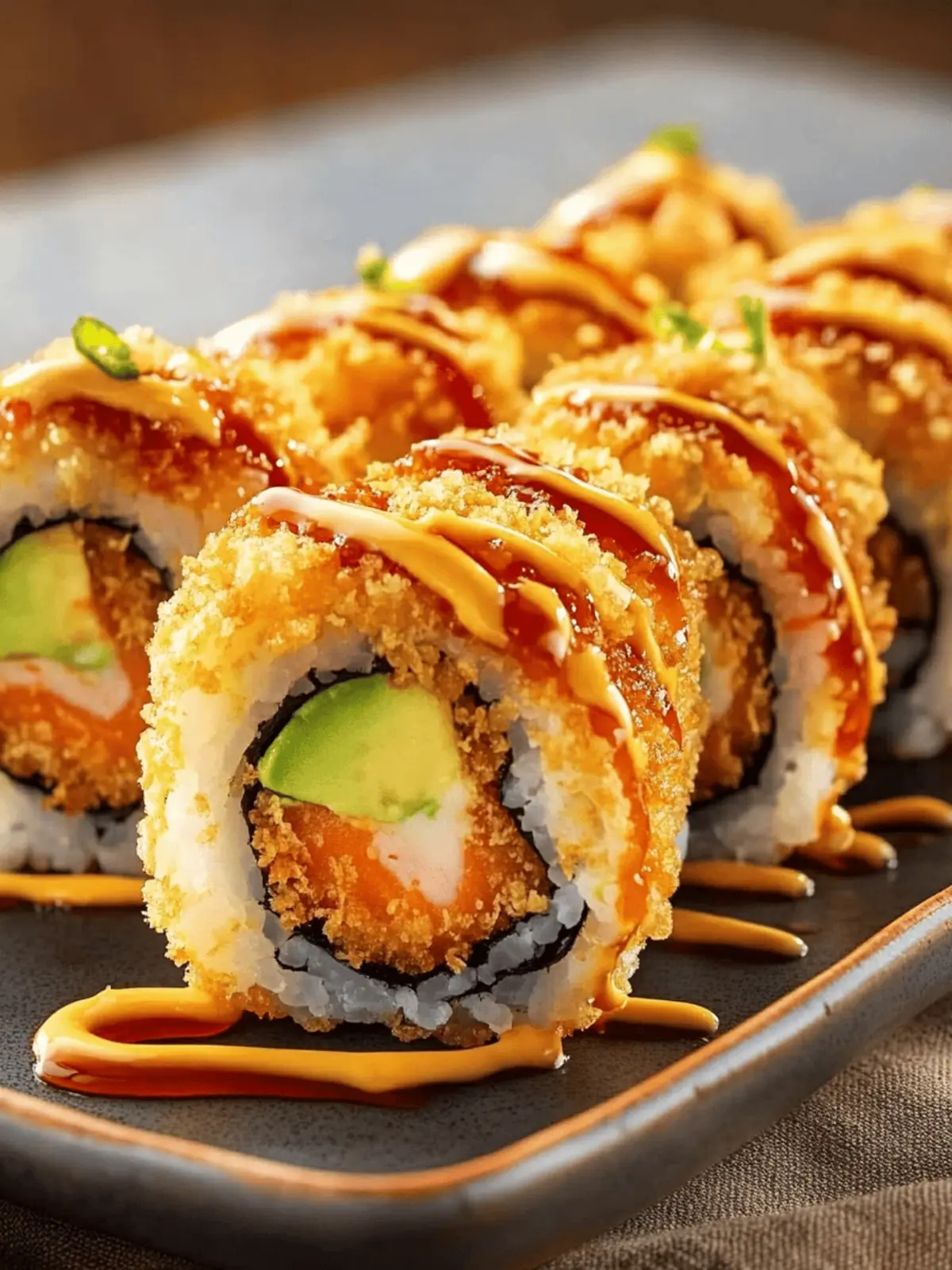 Crispy Fried Salmon & Avocado Rolls