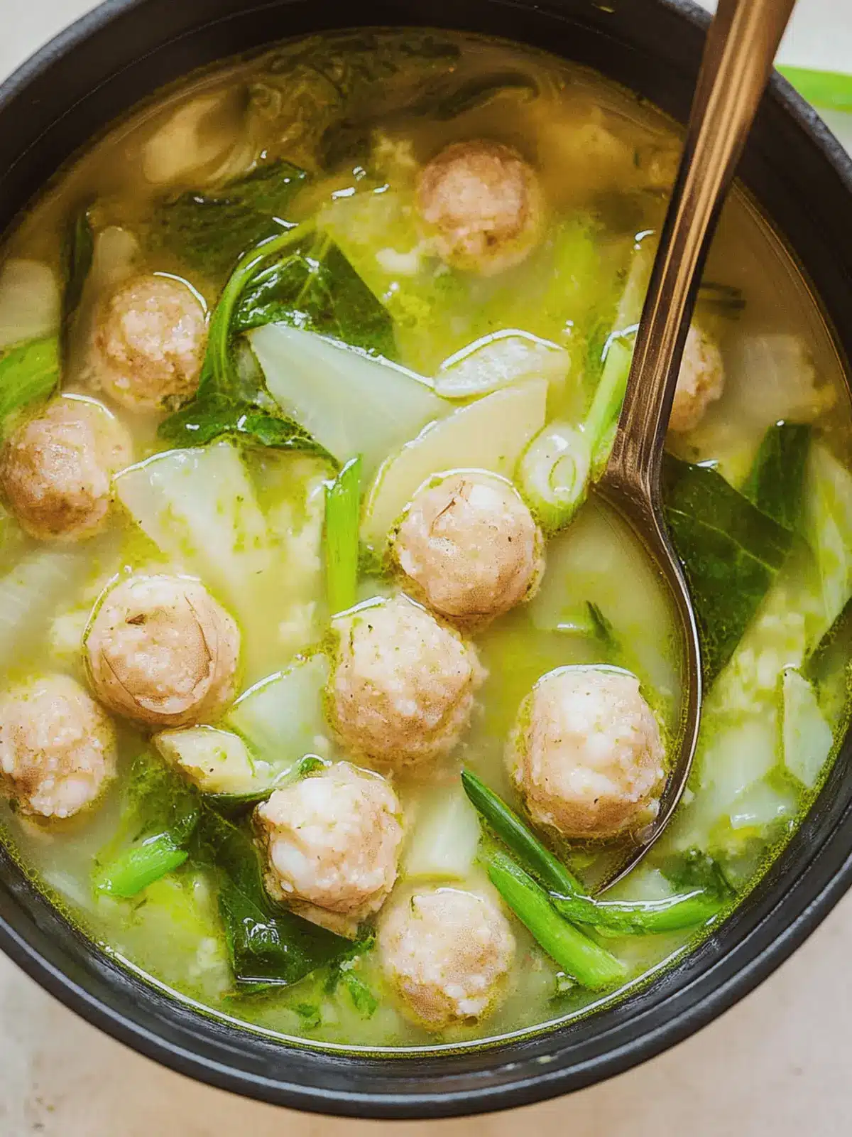 Delicious Mustard Green Soup with Shrimp Balls in 15 Minutes 4 Mustard Green Soup with Shrimp Balls