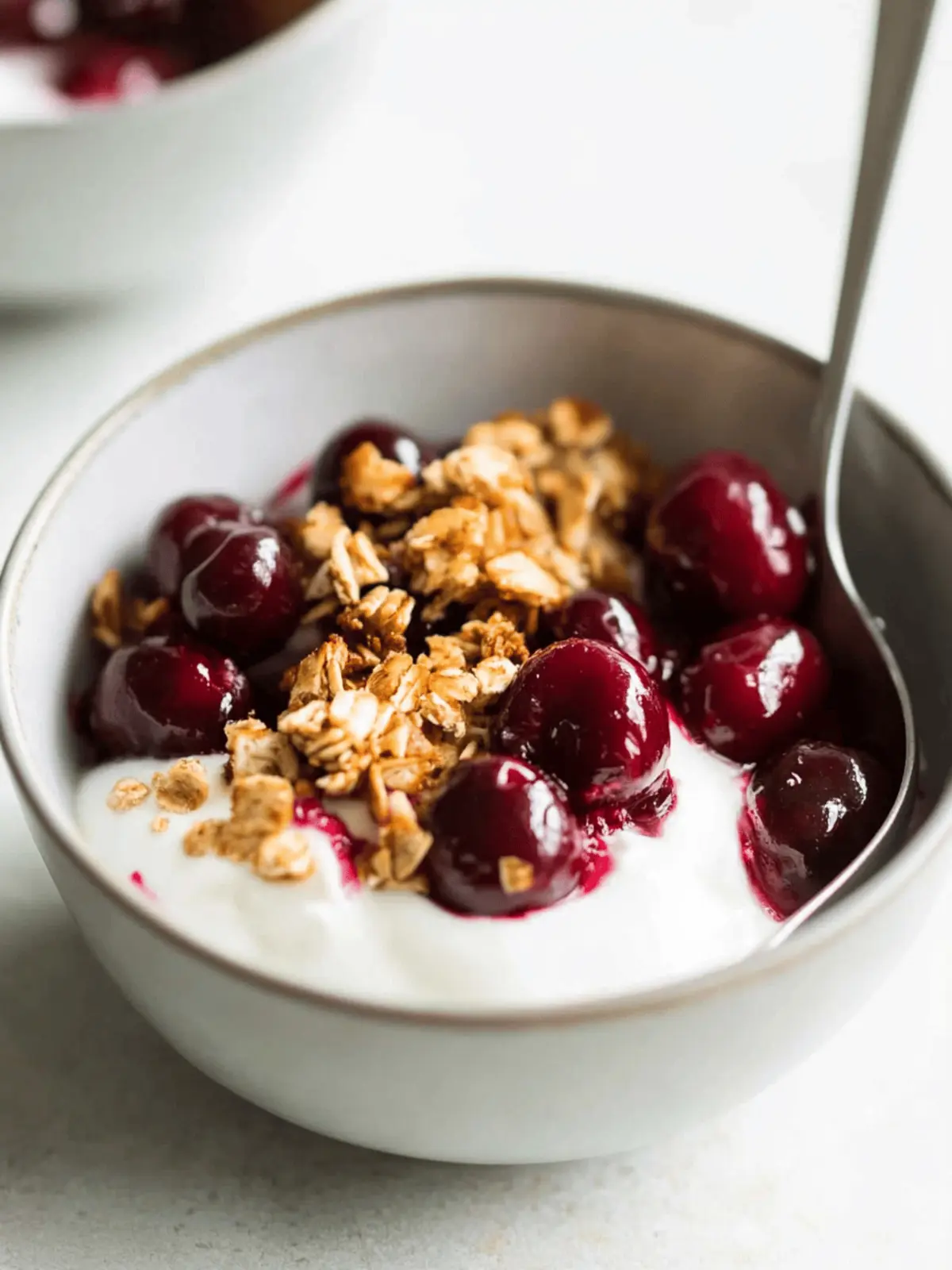 Roasted Cherry Yogurt Bowl