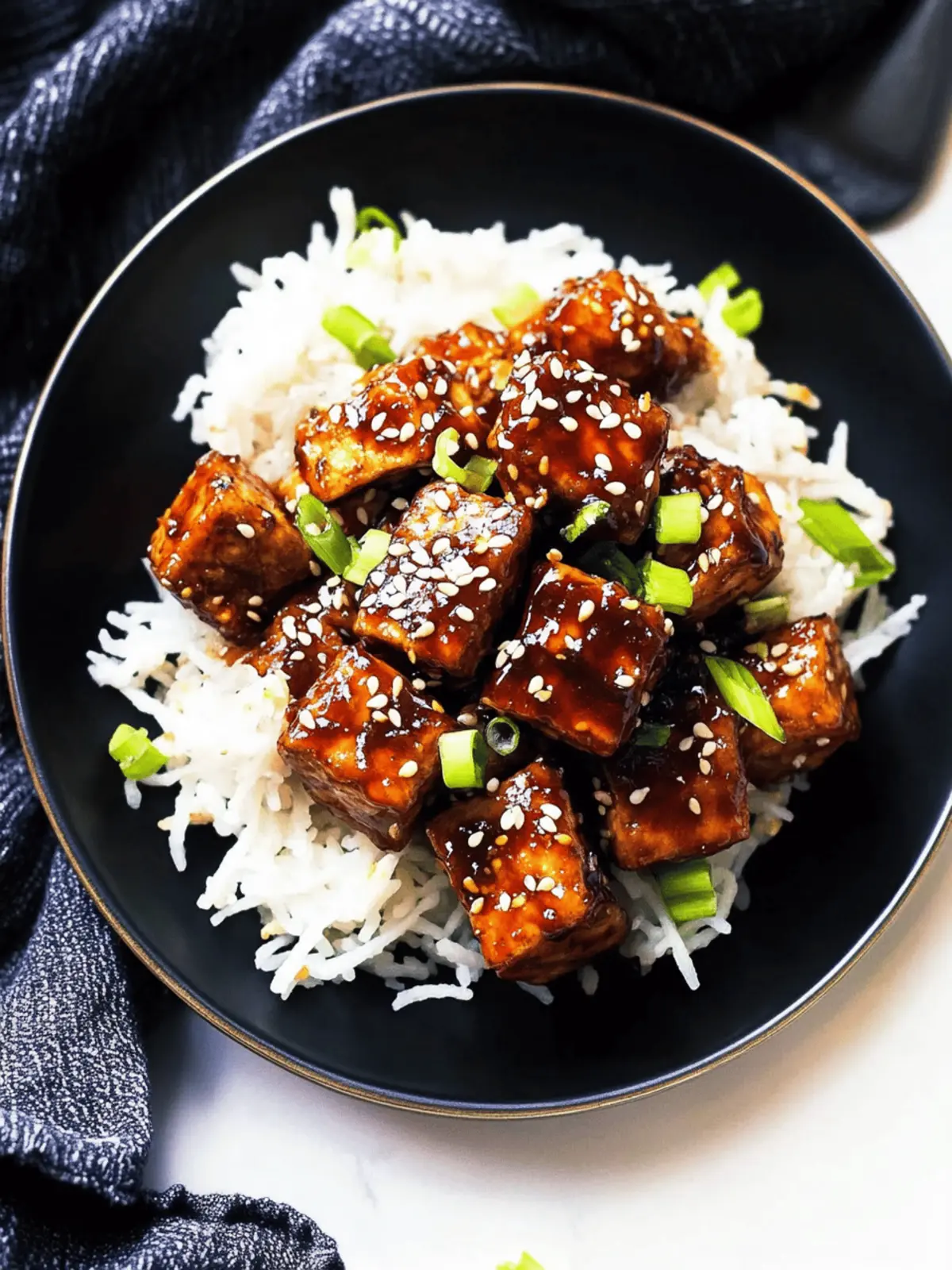 Sticky Sesame Crispy Tofu