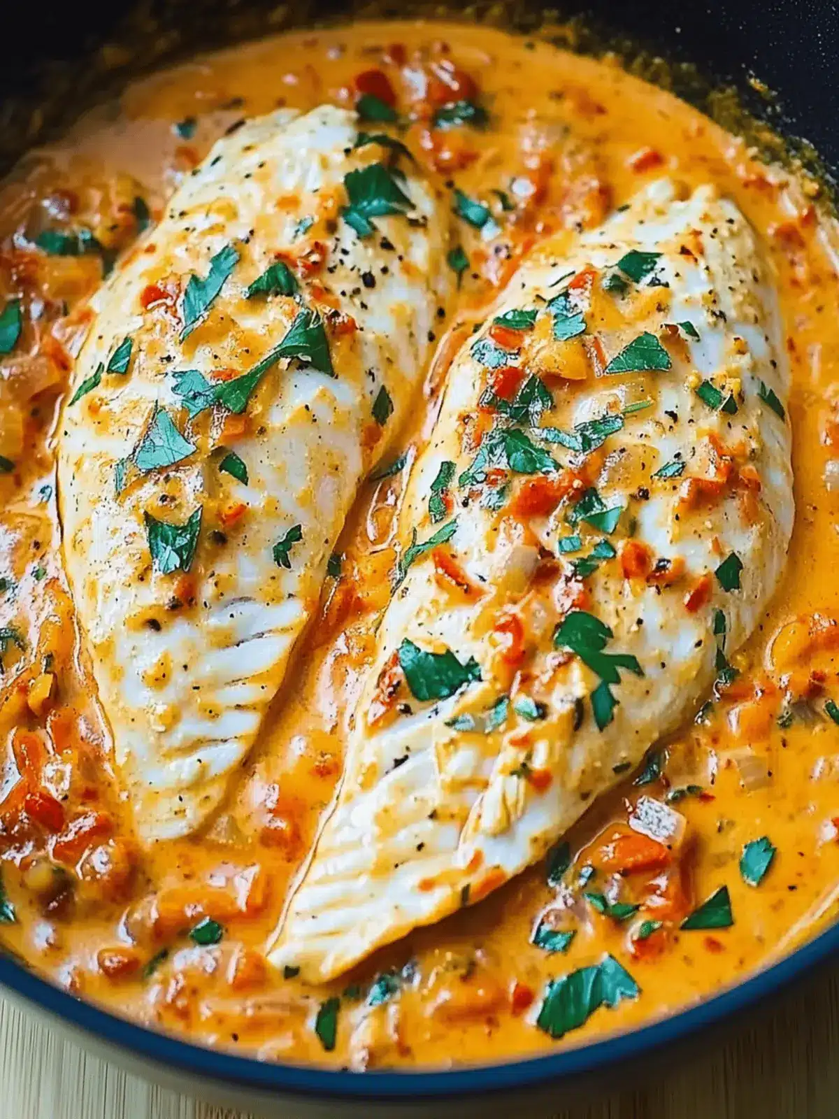 Savor Tilapia in Roasted Pepper Sauce