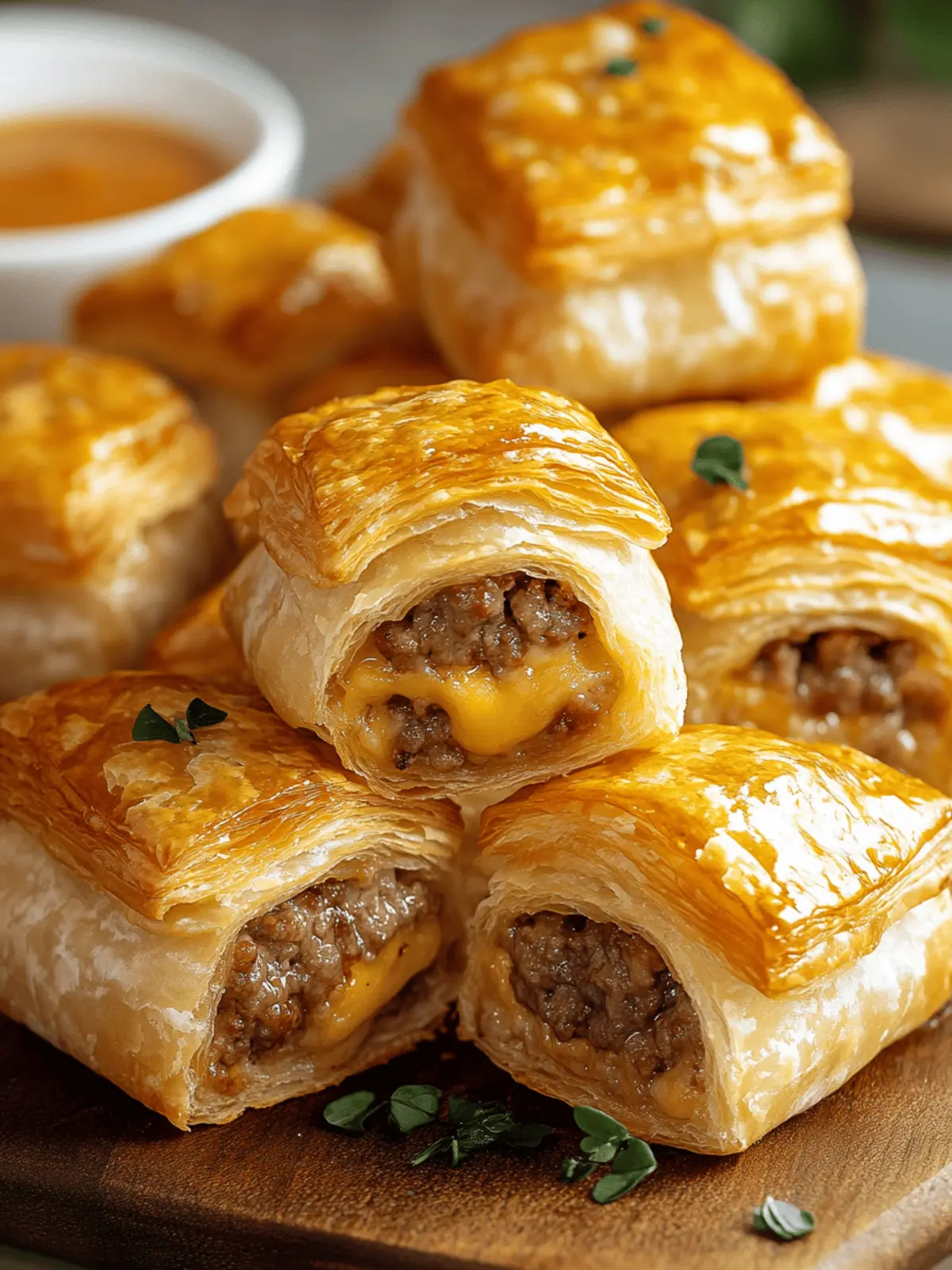Cheeseburger Puff Pastry Bites