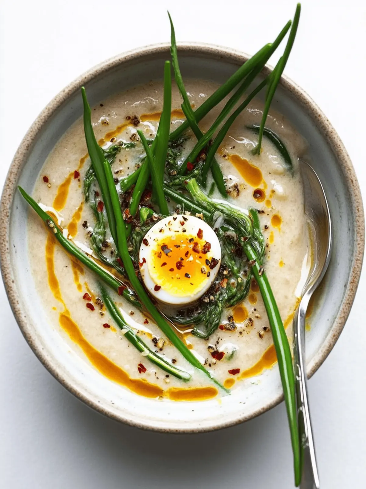 Garlic Scape Egg Soup