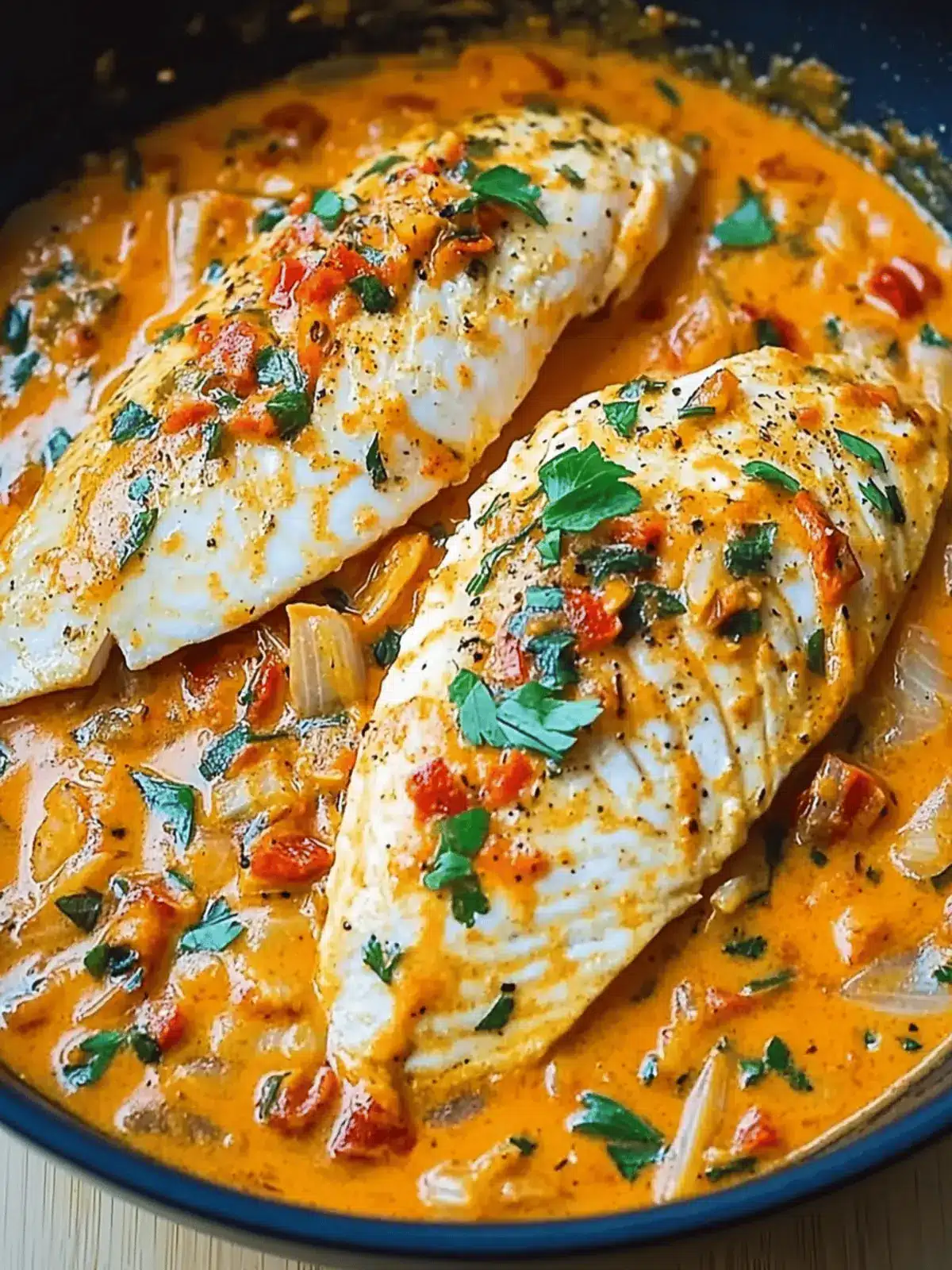 Savor Tilapia in Roasted Pepper Sauce