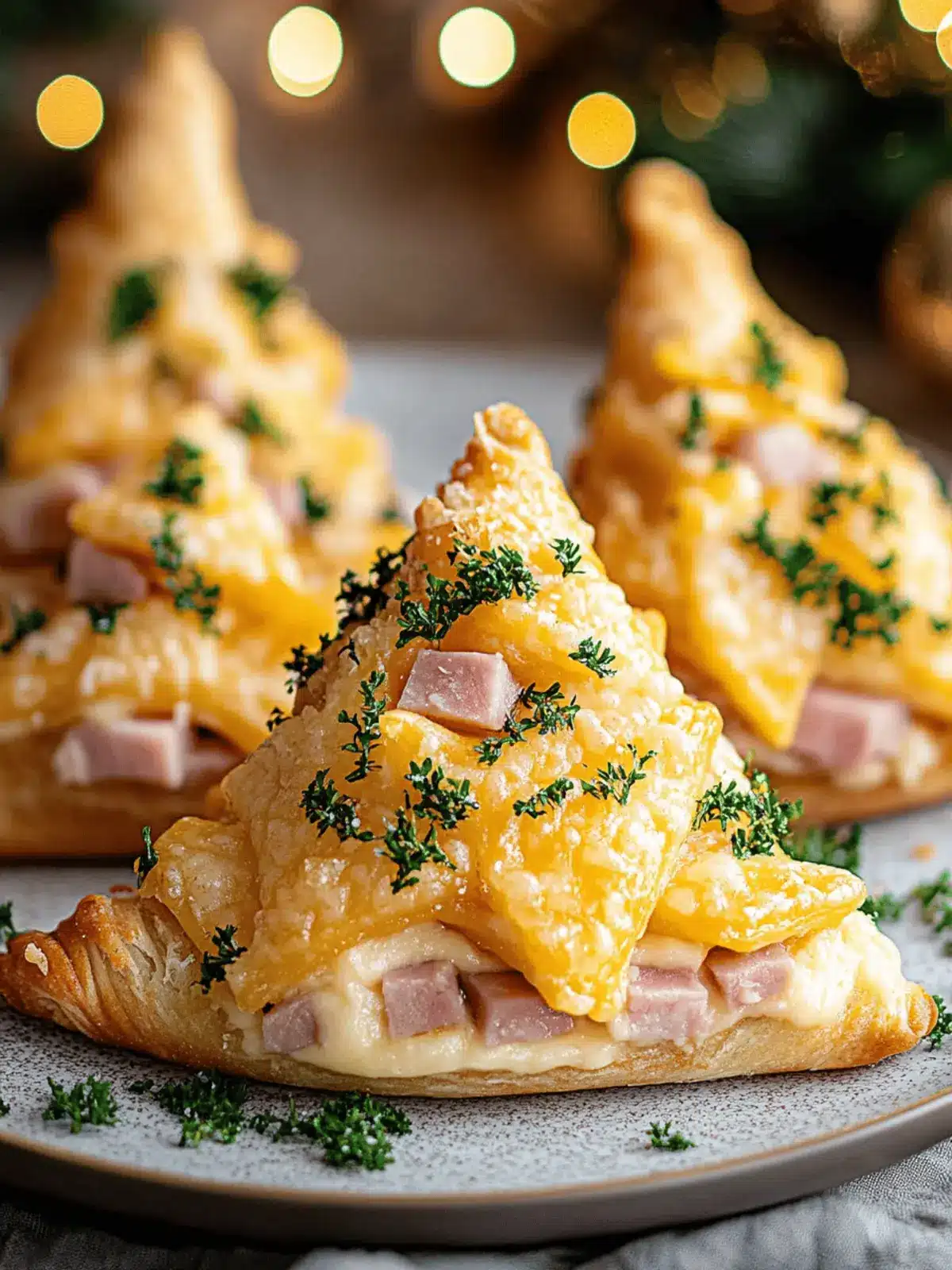 Cheddar and Ham Stuffed Christmas Trees