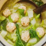 Mustard Green Soup with Shrimp Balls