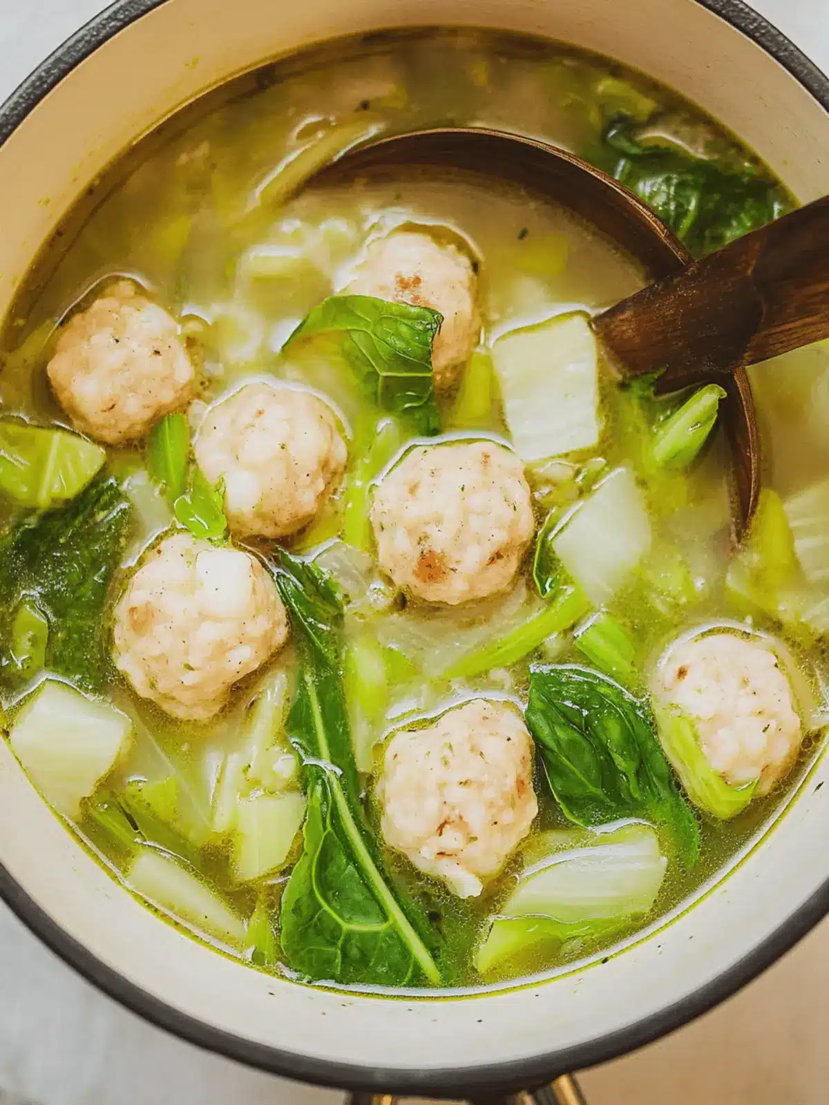 Delicious Mustard Green Soup with Shrimp Balls in 15 Minutes 5 Mustard Green Soup with Shrimp Balls