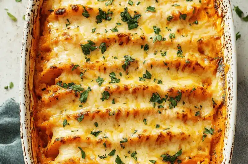 Chipotle Gouda Scalloped Sweet Potatoes