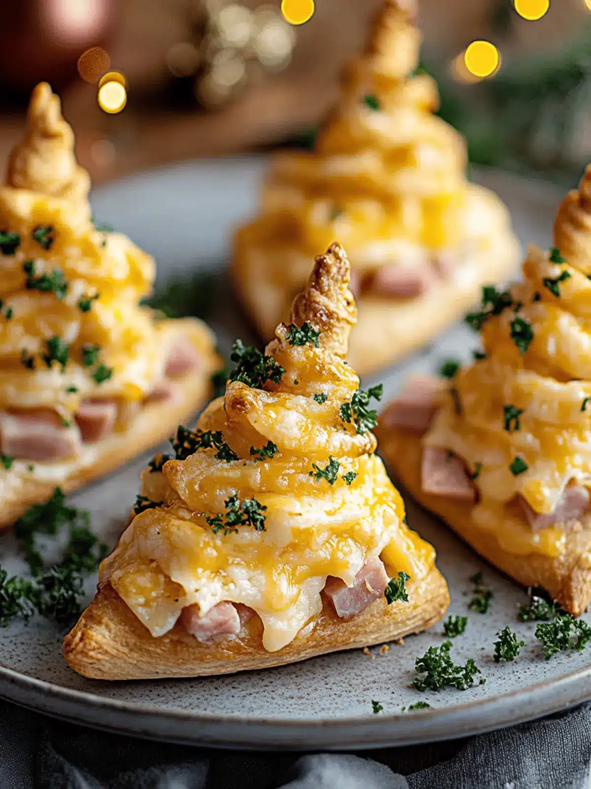 Cheddar and Ham Stuffed Christmas Trees
