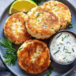 Salmon Cakes with Chive and Garlic Sauce