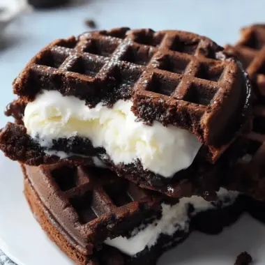Brownie Waffle Ice Cream Sandwiches