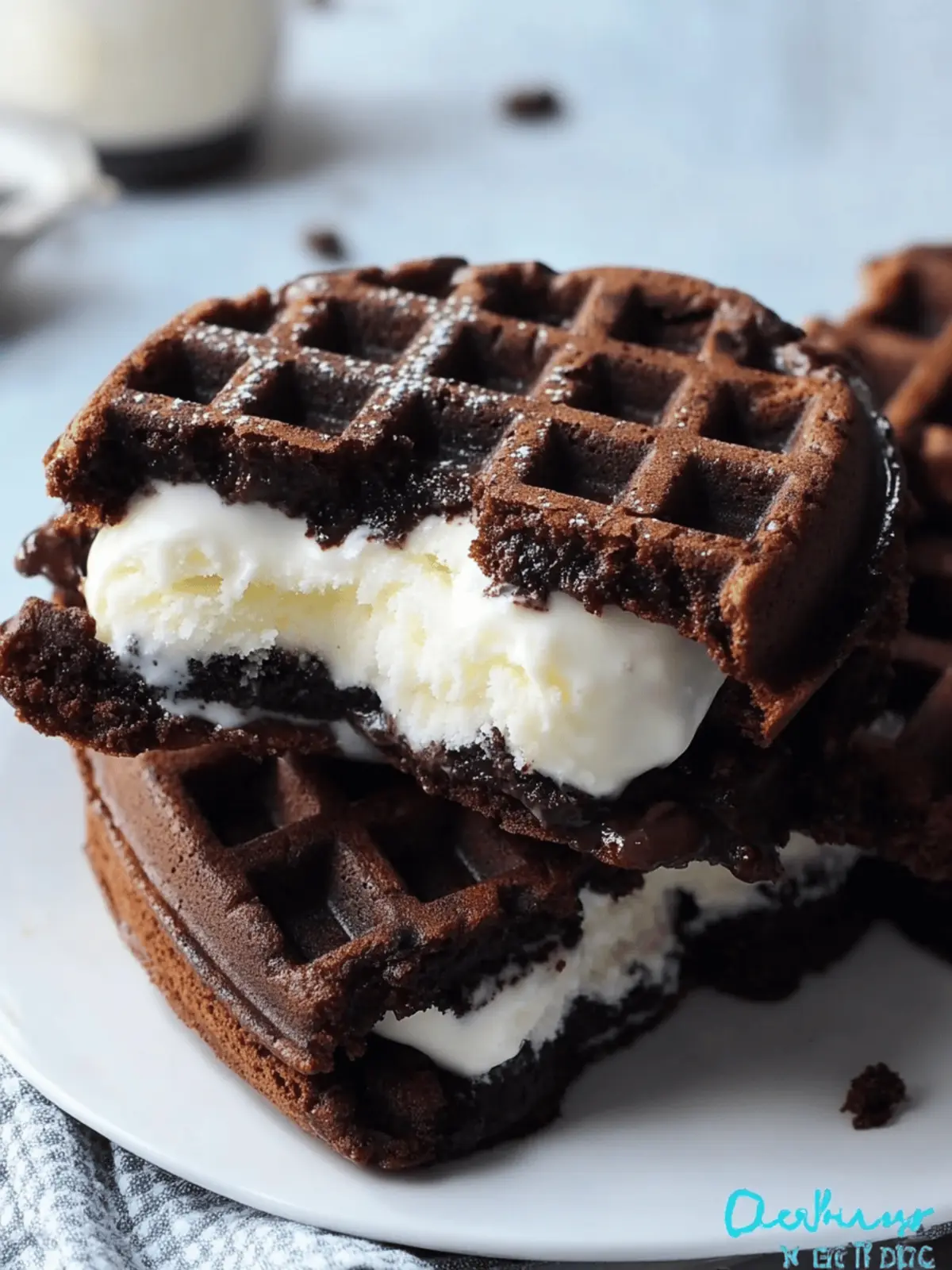 Brownie Waffle Ice Cream Sandwiches