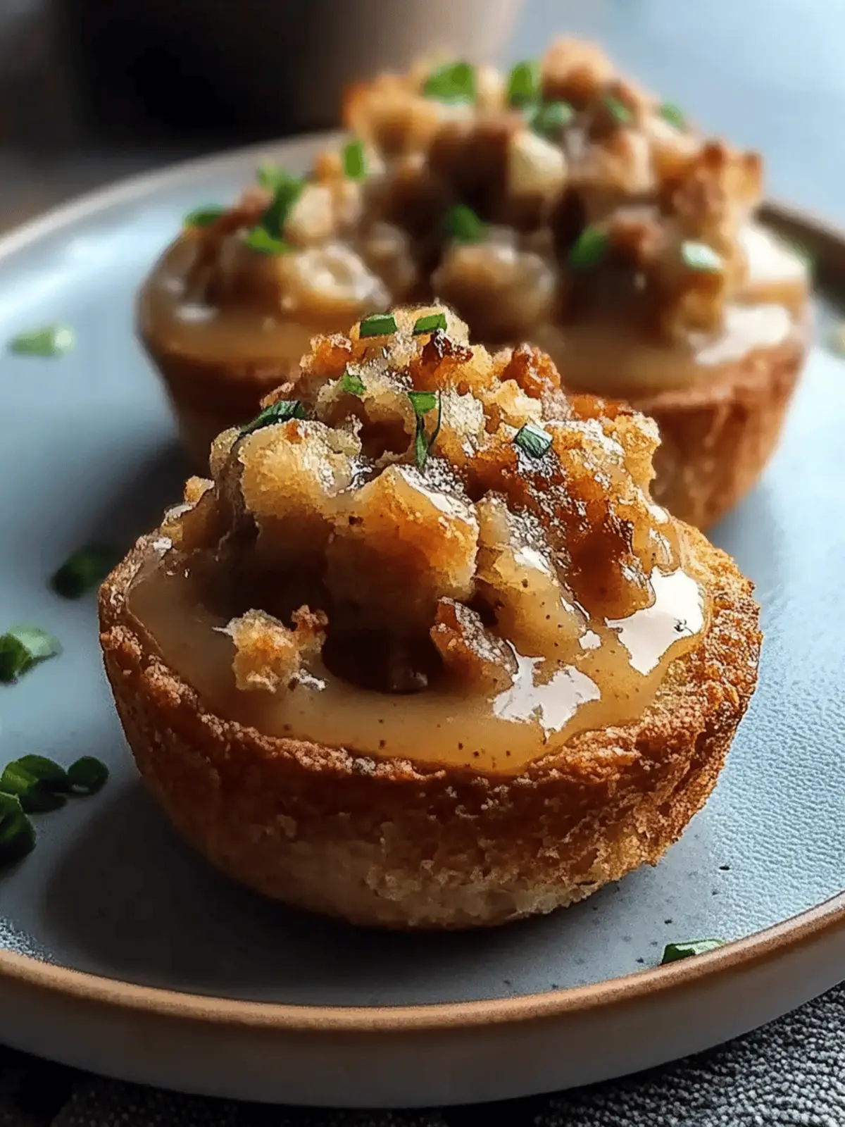 Gravy-Stuffed Stuffing Muffins