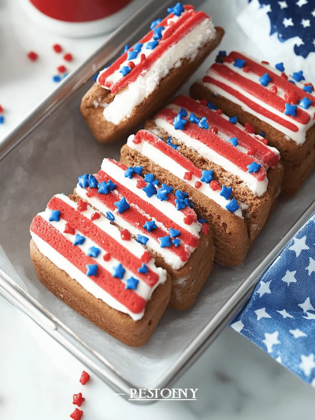 Patriotic Mini Ice Cream Sandwiches