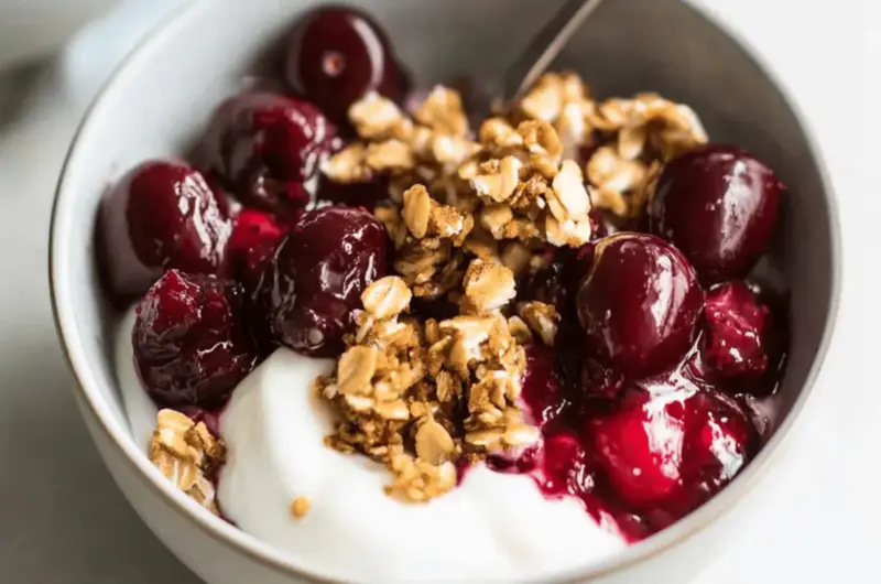 Roasted Cherry Yogurt Bowl
