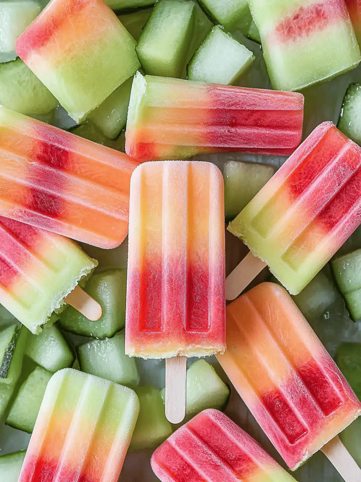 Triple Melon Popsicles