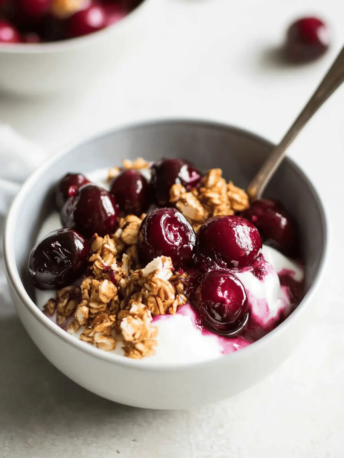 Roasted Cherry Yogurt Bowl