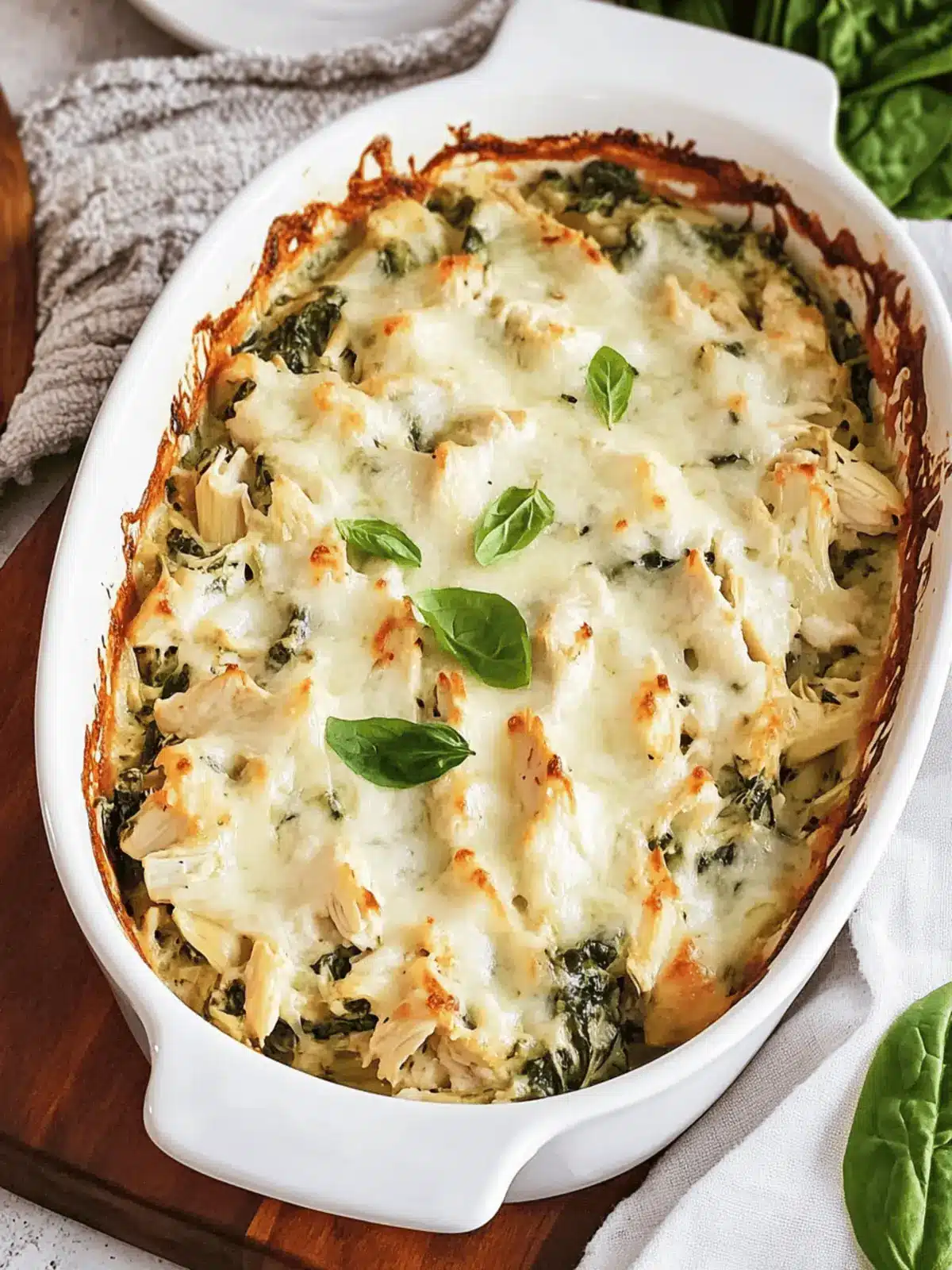 Spinach Artichoke Chicken Casserole