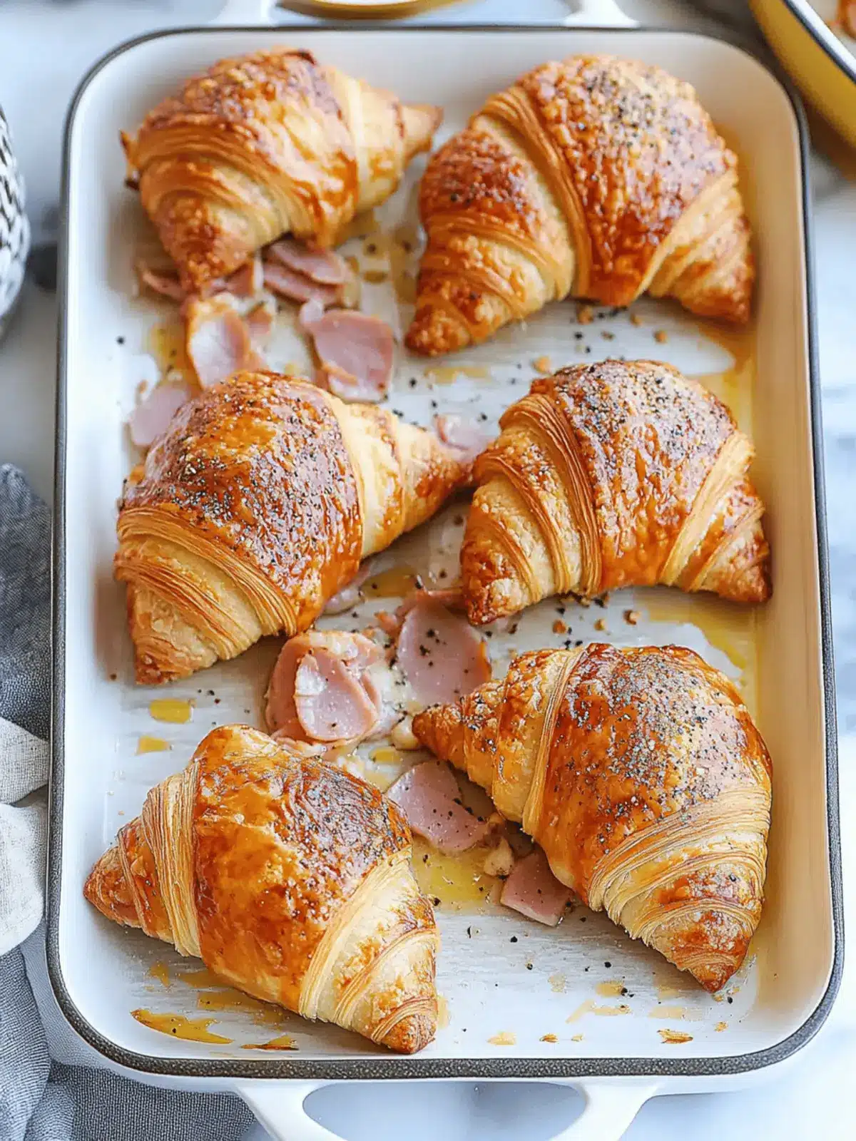 Baked Ham and Cheese Croissants