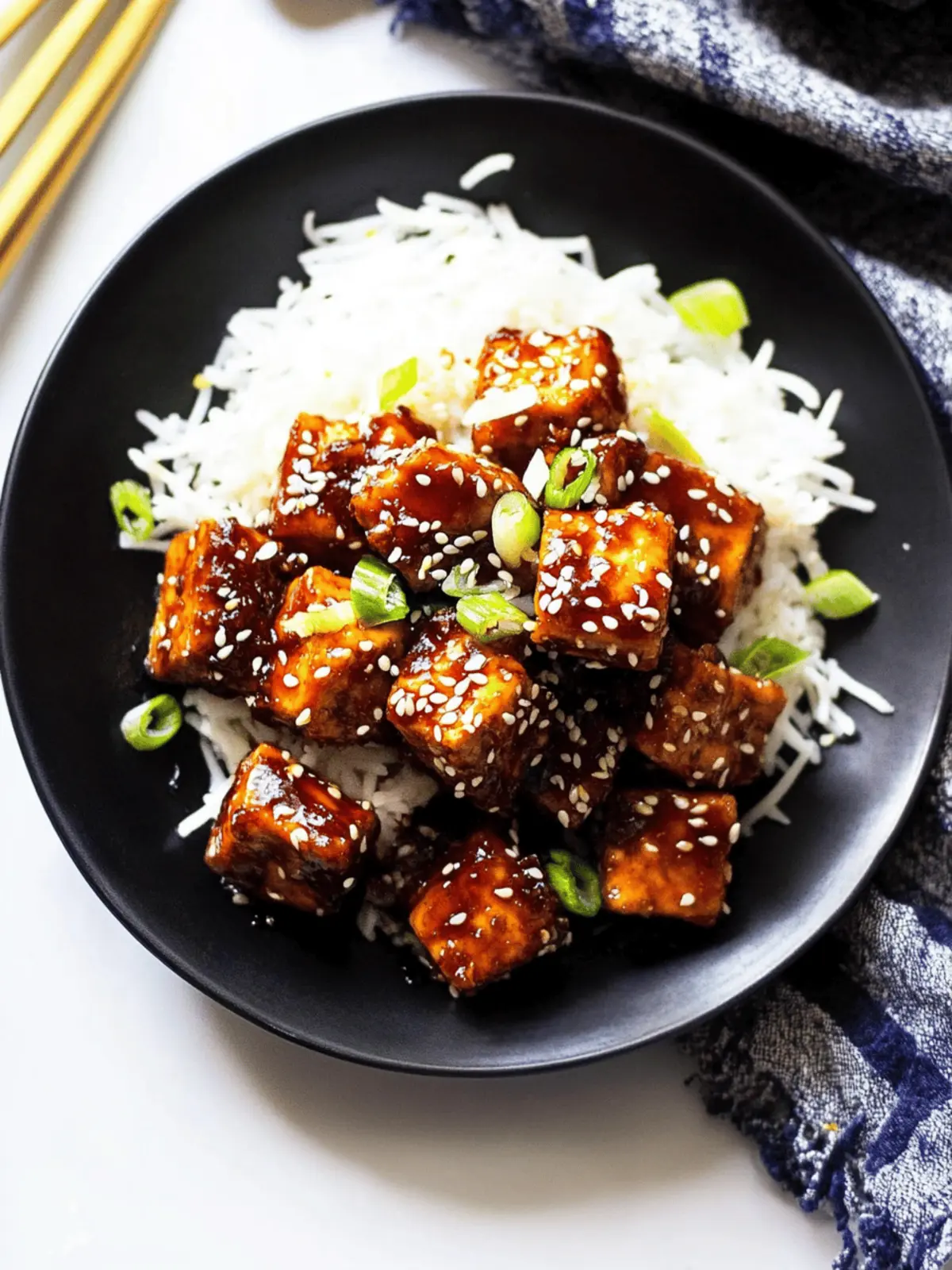 Sticky Sesame Crispy Tofu