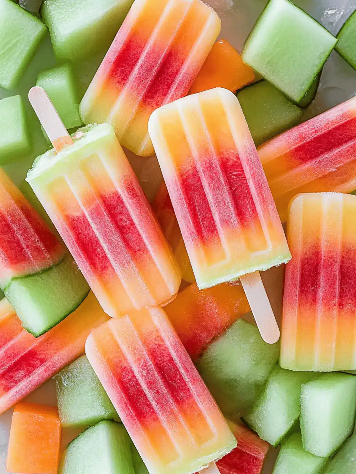 Triple Melon Popsicles